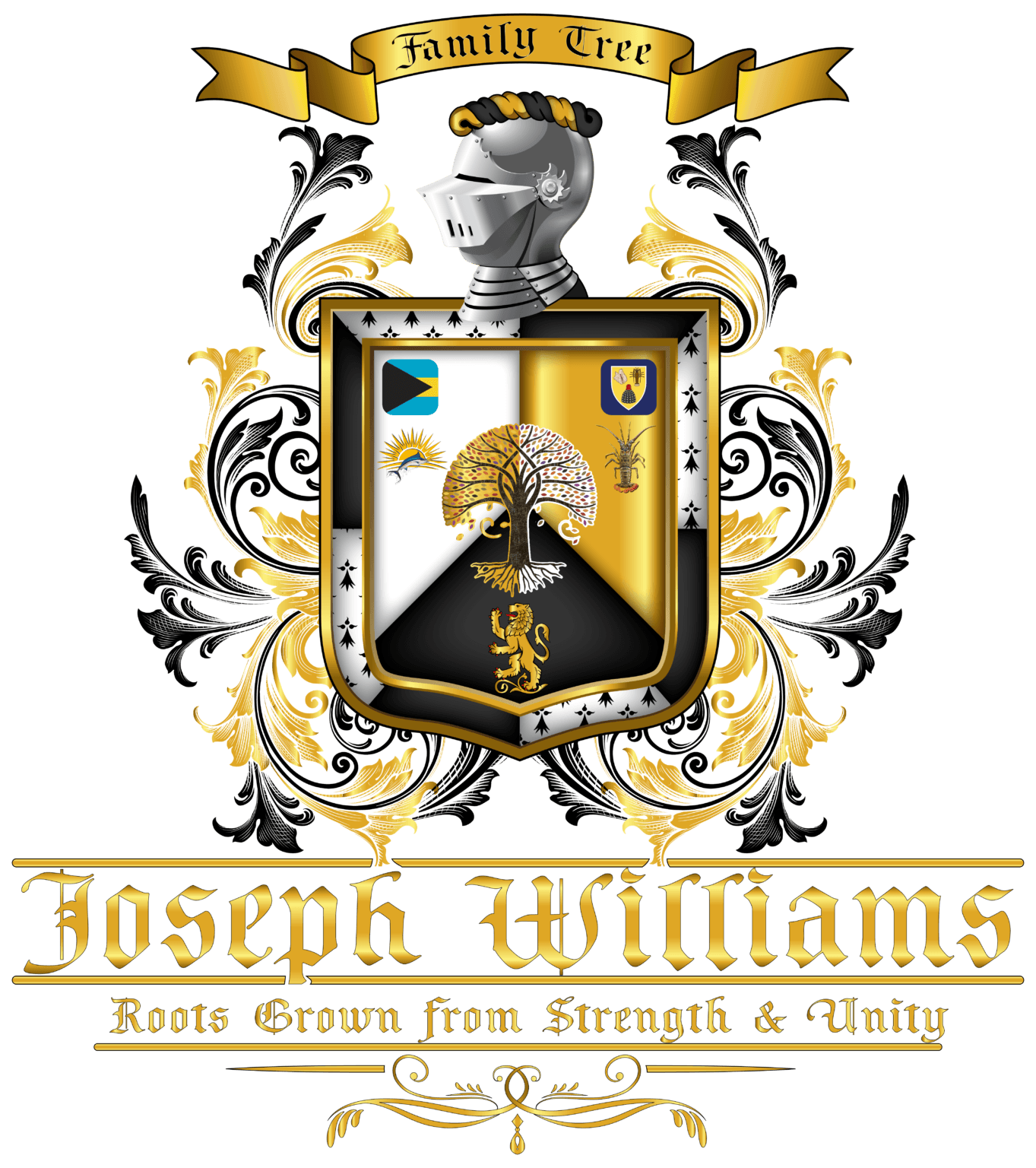 Modern coat of arms created for the descendants of Joseph Williams