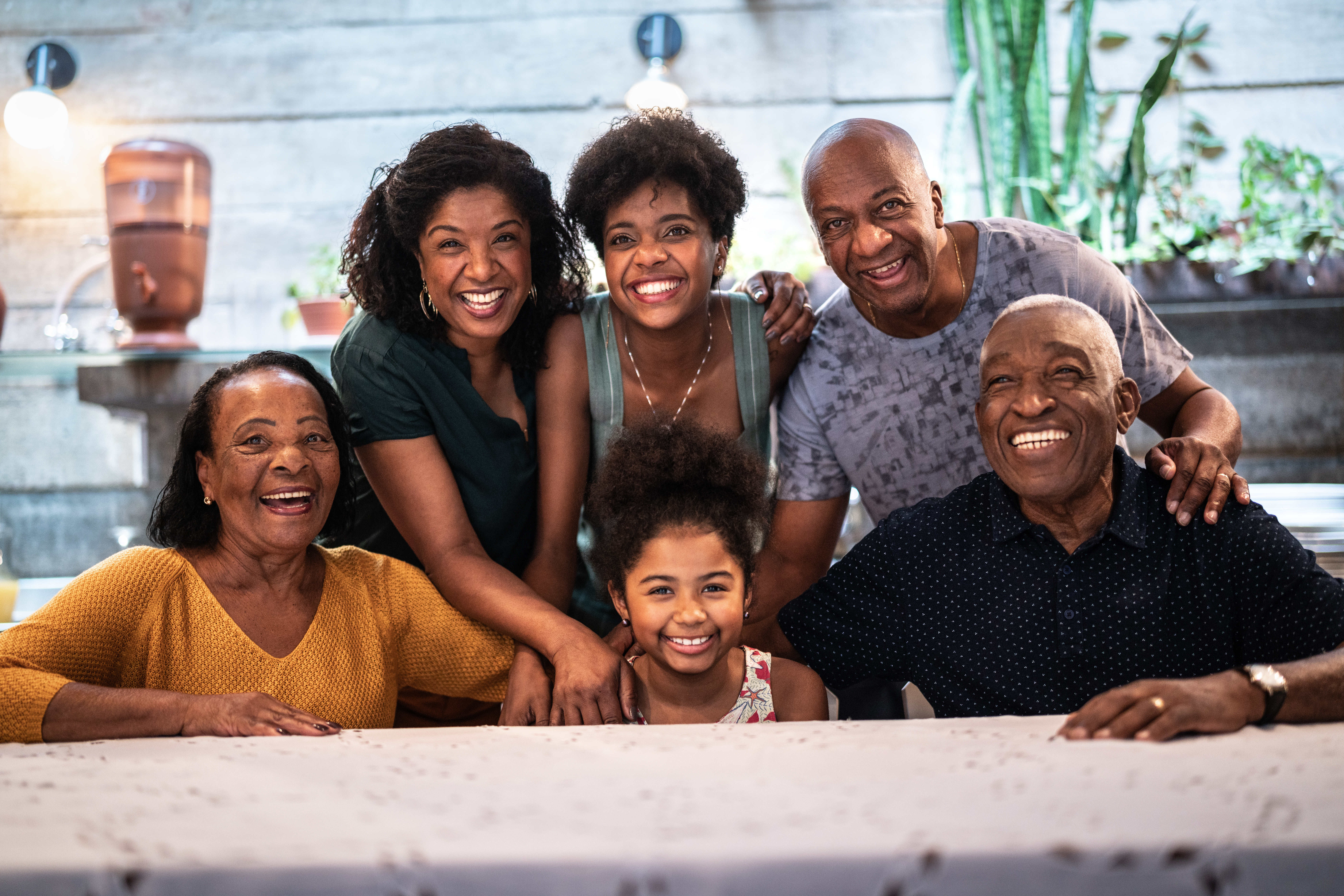 Portrait of all family together at home