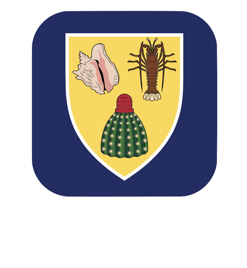 Flag emblem of the Turks and Caicos Islands on a transparent background